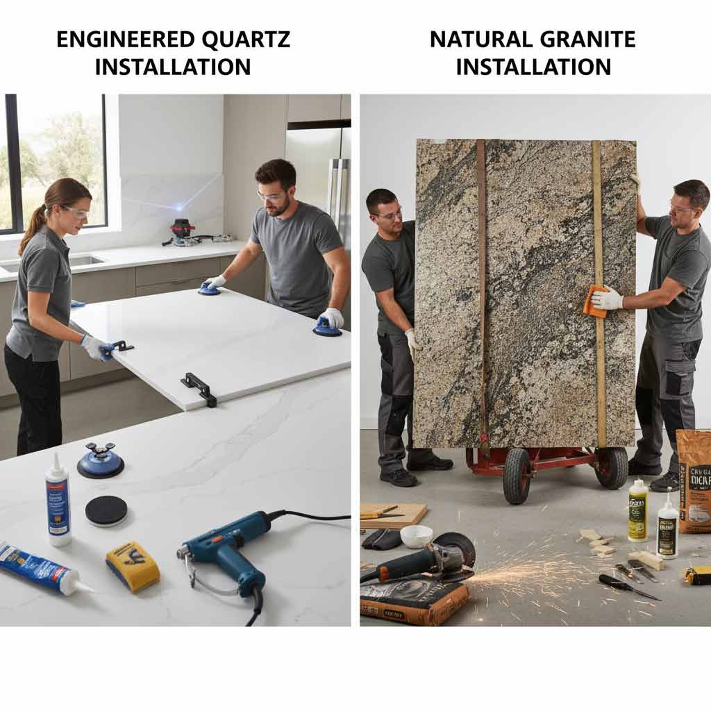 Quartz vs Granite Kitchen Countertops | QuartzCrafts